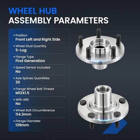 930-400 Front Wheel Bearing and Hub Assembly Compatible with Lexus ES300h ES330 ES350 RX330 RX350 RX400h, Compatible with Toyota Avalon Camry Highlander Sienna Solara Venza, 5-Lug 2PCS in Saudi Arabia