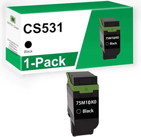 خرطوشة حبر CS531 CX532 ذات إنتاجية قياسية 75M10K0 بديلة لطابعة Lexmark CS531dw، CS632dwe، CX532adwe، CX635adwe | 3000 صفحة| 1 حزمة مع شريحة ذكية in Kuwait