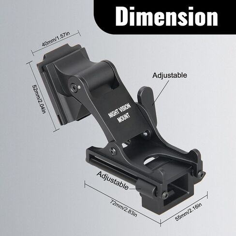 New Metal Rhino Arm Helmet Adapter Mount for PVS-14,Adjustable Lever - Black in Kuwait