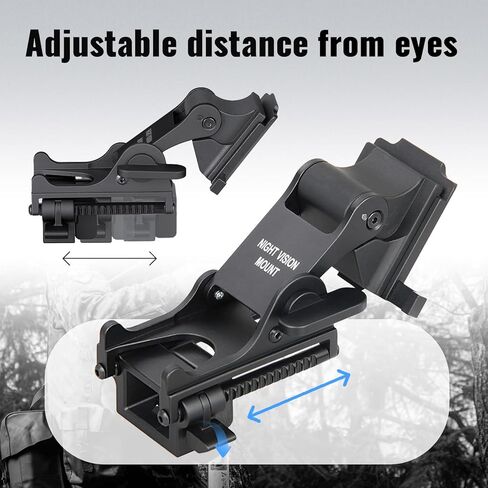 New Metal Rhino Arm Helmet Adapter Mount for PVS-14,Adjustable Lever - Black in Kuwait