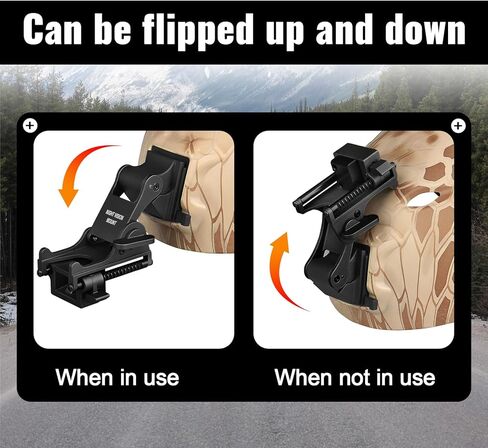 New Metal Rhino Arm Helmet Adapter Mount for PVS-14,Adjustable Lever - Black in Kuwait