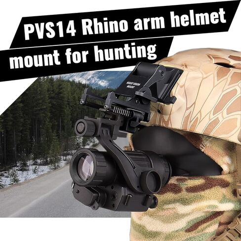 New Metal Rhino Arm Helmet Adapter Mount for PVS-14,Adjustable Lever - Black in Kuwait