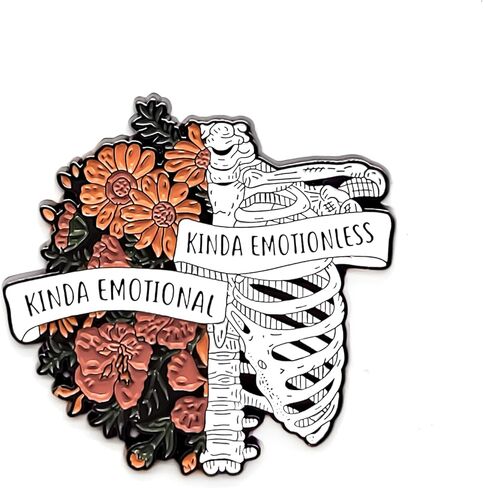Kinda Emotional, Kinda Emotionless Pin - Gothic Series - Enamel Lapel Pin - Plated Badge for Clothing, Bags, and Lanyards in Saudi Arabia