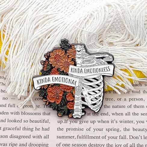 Kinda Emotional, Kinda Emotionless Pin - Gothic Series - Enamel Lapel Pin - Plated Badge for Clothing, Bags, and Lanyards in Saudi Arabia