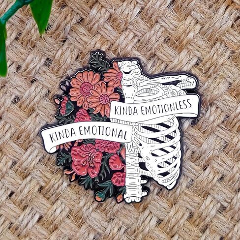 Kinda Emotional, Kinda Emotionless Pin - Gothic Series - Enamel Lapel Pin - Plated Badge for Clothing, Bags, and Lanyards in Saudi Arabia