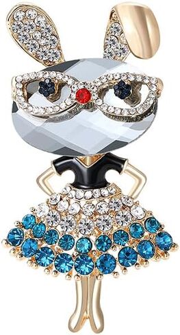Rhinestone Rabbit Brooch Pin for Women Dainty Crystal Lady Rabbit Brooch Fashion Crystal Bunny Animal Brooches Graduation Souvenir Gift in Saudi Arabia