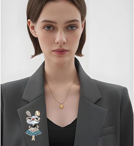 Rhinestone Rabbit Brooch Pin for Women Dainty Crystal Lady Rabbit Brooch Fashion Crystal Bunny Animal Brooches Graduation Souvenir Gift in Saudi Arabia