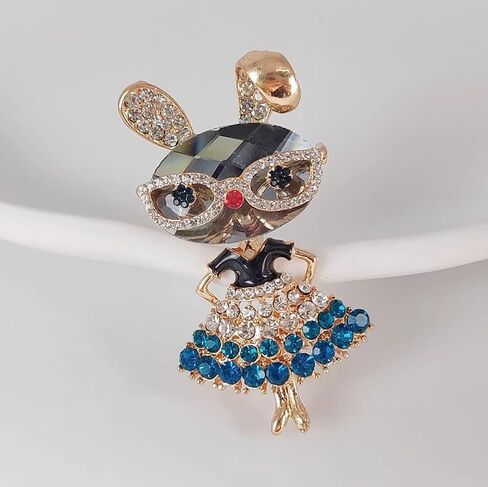 Rhinestone Rabbit Brooch Pin for Women Dainty Crystal Lady Rabbit Brooch Fashion Crystal Bunny Animal Brooches Graduation Souvenir Gift in Saudi Arabia