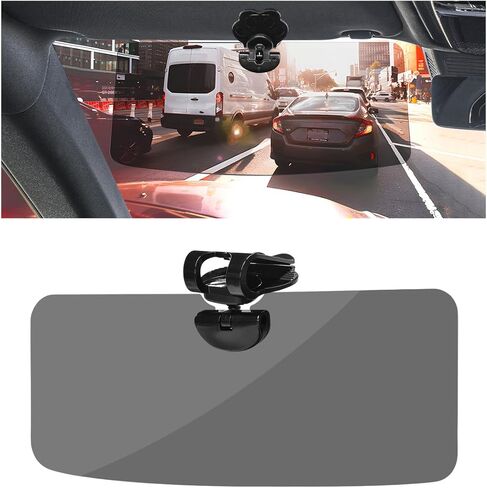 Sun Visor Extender for Car, Polarized Car Visor Sun Blocker with UV-Protection PC Sunshade Len, Universal Adjustable Anti-Glare Vehicle Sun Visor Extension Sunshade for Safe Driving in Kuwait