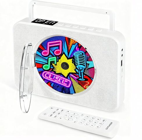 مشغل أقراص مضغوطة بلوتوث مع غطاء الغبار ، مشغل أقراص مضغوطة راديو FM مع التحكم عن بُعد/USB/AUX/Home KPOP Audio ، LCD Display in Kuwait