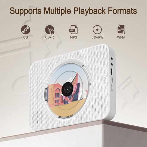 مشغل أقراص مضغوطة بلوتوث مع غطاء الغبار ، مشغل أقراص مضغوطة راديو FM مع التحكم عن بُعد/USB/AUX/Home KPOP Audio ، LCD Display in Kuwait