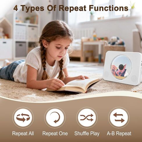 مشغل أقراص مضغوطة بلوتوث مع غطاء الغبار ، مشغل أقراص مضغوطة راديو FM مع التحكم عن بُعد/USB/AUX/Home KPOP Audio ، LCD Display in Kuwait