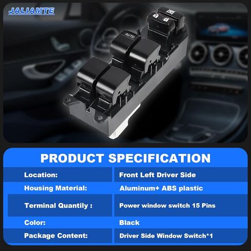 84820-06070 Master Power Window Switch, Driver Side Window Switch Compatible with Tundra/Toyota RAV4/Tacoma Pickup Truck/Yaris/Toyota Corolla/Pontiac Vibe/Scion xB xD, Replaces# 84820-02190 in Kuwait