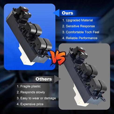 84820-06070 Master Power Window Switch, Driver Side Window Switch Compatible with Tundra/Toyota RAV4/Tacoma Pickup Truck/Yaris/Toyota Corolla/Pontiac Vibe/Scion xB xD, Replaces# 84820-02190 in Kuwait