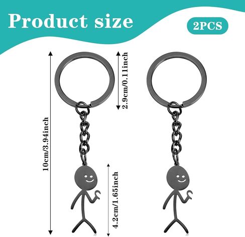 Ouligay 2 جهاز كمبيوتر شخصى مطابقة سلاسل المفاتيح مضحك المفاتيح للنساء، Stickman الحب زوجين المفاتيح، أفضل صديق سلاسل المفاتيح خربش المعادن الصغيرة مضحك سلاسل المفاتيح حقيبة المحفظة، أسود in Kuwait