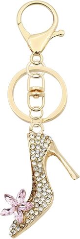 Elechobby Rhinestone Keychain Assortment - Sparkling Bear Angel Bunny Ballet High Heel Charm Key Ring for Purse Backpack in Kuwait