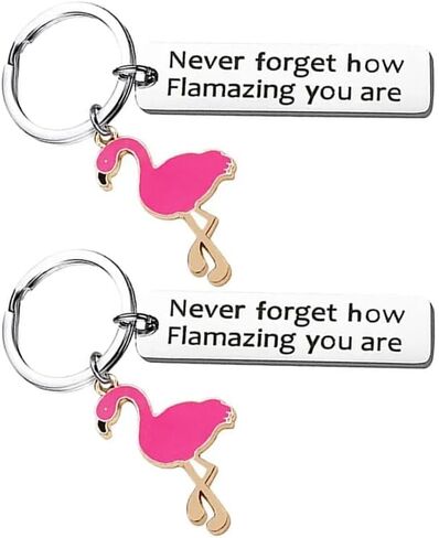 2Pcs Flamingo Keychain Womens Keychain Inspirational Gifts for Women Motivational Gifts Encouragement Gifts for Women Get Well Soon Gifts Cheer Up Gifts for Women in Kuwait
