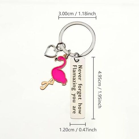 2Pcs Flamingo Keychain Womens Keychain Inspirational Gifts for Women Motivational Gifts Encouragement Gifts for Women Get Well Soon Gifts Cheer Up Gifts for Women in Kuwait