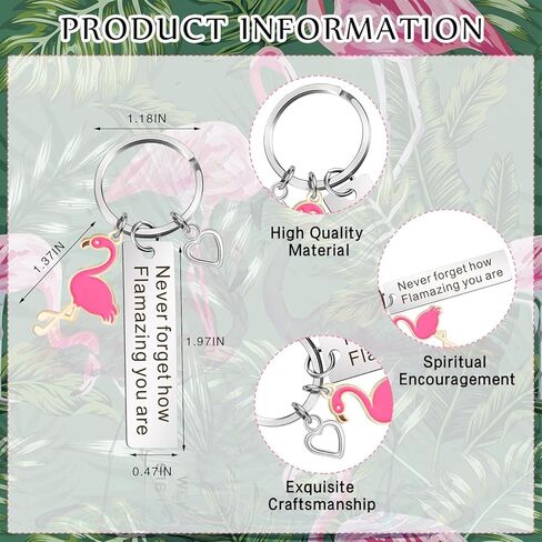 2Pcs Flamingo Keychain Womens Keychain Inspirational Gifts for Women Motivational Gifts Encouragement Gifts for Women Get Well Soon Gifts Cheer Up Gifts for Women in Kuwait