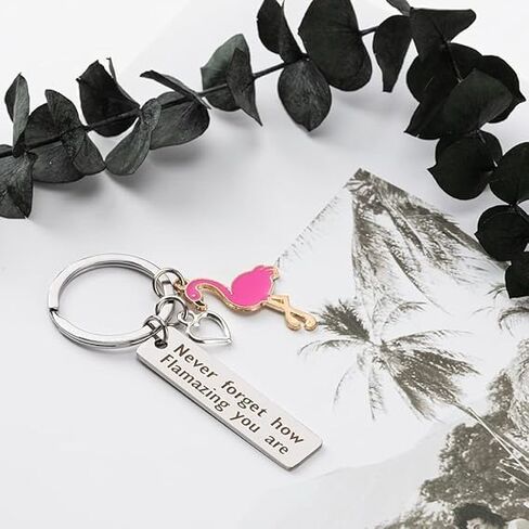 2Pcs Flamingo Keychain Womens Keychain Inspirational Gifts for Women Motivational Gifts Encouragement Gifts for Women Get Well Soon Gifts Cheer Up Gifts for Women in Kuwait