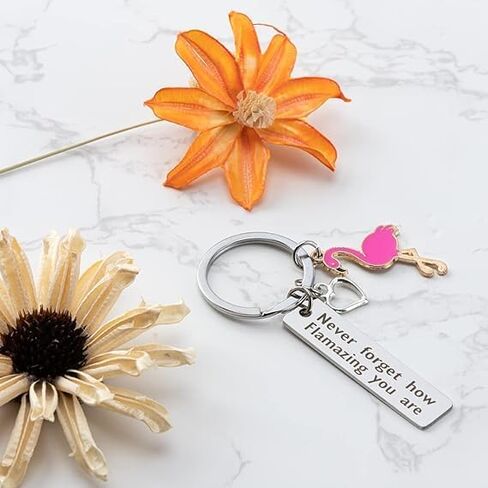 2Pcs Flamingo Keychain Womens Keychain Inspirational Gifts for Women Motivational Gifts Encouragement Gifts for Women Get Well Soon Gifts Cheer Up Gifts for Women in Kuwait