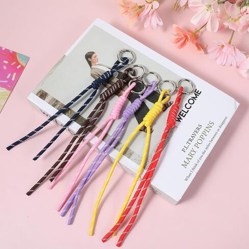 6 قطع سلسلة مفاتيح باراكورد، حبل باراكورد ملون، حقيبة سلسلة مفاتيح ساحرة، حقيبة حبل مضفرة ساحرة، حلقة مفاتيح بعقدة حبل لحقيبة اليد، حقيبة الظهر، محفظة الصداقة، هدايا عيد الميلاد in Kuwait