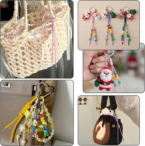 6 قطع سلسلة مفاتيح باراكورد، حبل باراكورد ملون، حقيبة سلسلة مفاتيح ساحرة، حقيبة حبل مضفرة ساحرة، حلقة مفاتيح بعقدة حبل لحقيبة اليد، حقيبة الظهر، محفظة الصداقة، هدايا عيد الميلاد in Kuwait