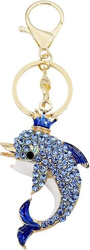 TTYY Crown Dolphin Keychain for Women Elegant Cute Metal Keyring,Sparkling Rhinestone Bag Charm Accessory,Unique Gift Idea in Kuwait