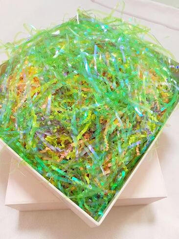 الورق المعدني المقطوع بالتجعيد ، مجعد القزحيات قطع العشب COSTETI CUSHION PAPER ، حشو سلة هدايا لعيد الفصح عيد ميلاد ، أكياس هدايا الصناديق ديكورس. in Saudi Arabia