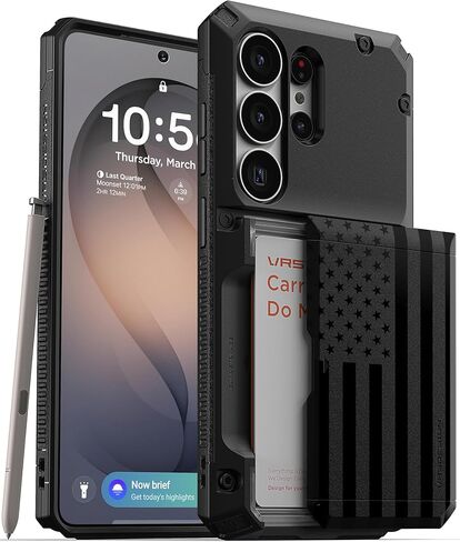 VRS Design Damda Glide Pro Card Card Case for Galaxy S25 Ultra (2025) ، محفظة ذات فتحة تلقائية شبه تلقائية [4 بطاقات] مصممة لـ S25ultra (2025) أسود غير لامع in Kuwait