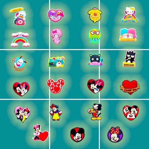 30,50,100Pcs Cartoon Croc Charms for Shoe, Cartoon Shoe Charms for Clogs Sandals Decoration in Saudi Arabia