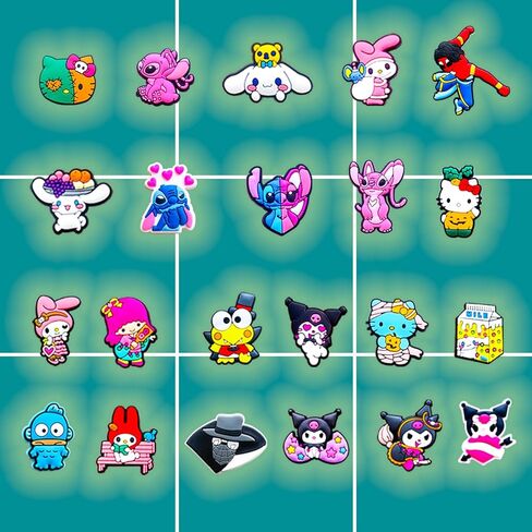 30,50,100Pcs Cartoon Croc Charms for Shoe, Cartoon Shoe Charms for Clogs Sandals Decoration in Saudi Arabia