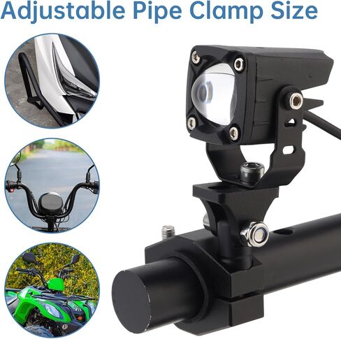 Windance 2pcs 23-33mm Spotlight Mounting Bracket Aluminum Alloy Auxiliary Light Bar Mount Tube Clamp 360 Degree Adjustment for Motorcycle Dirt Pit Bike ATV UTV Tricycle Handlebar Bumper Roll Bar Rack in Saudi Arabia