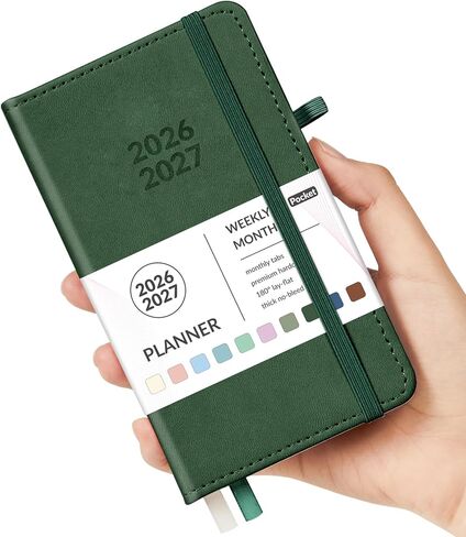 Forvencer Planner 2025-2026, Weekly and Monthly Planners with Month Tabs, July 2025 - June 2026, A5(5.8"×8.3"), Daily Academic Calendar with Elastic Band, Small Hardcover Agenda, Bookmark, for Women, Teacher, School in Saudi Arabia