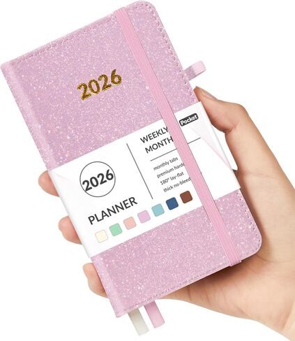 Forvencer Planner 2025-2026, Weekly and Monthly Planners with Month Tabs, July 2025 - June 2026, A5(5.8"×8.3"), Daily Academic Calendar with Elastic Band, Small Hardcover Agenda, Bookmark, for Women, Teacher, School in Saudi Arabia