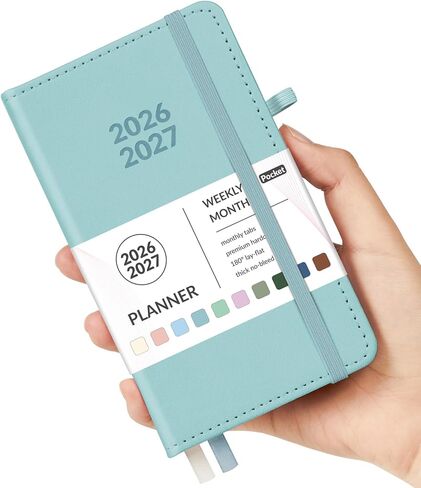 Forvencer Planner 2025-2026, Weekly and Monthly Planners with Month Tabs, July 2025 - June 2026, A5(5.8"×8.3"), Daily Academic Calendar with Elastic Band, Small Hardcover Agenda, Bookmark, for Women, Teacher, School in Saudi Arabia