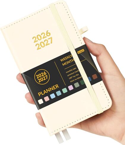 Forvencer Planner 2025-2026, Weekly and Monthly Planners with Month Tabs, July 2025 - June 2026, A5(5.8"×8.3"), Daily Academic Calendar with Elastic Band, Small Hardcover Agenda, Bookmark, for Women, Teacher, School in Kuwait