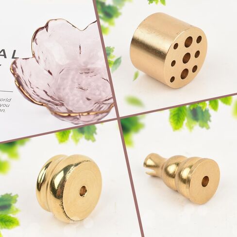 Incense Holder, Glass Cherry Blossom Bowl Incense Holder Set with 3 Styles Copper Incense Accessories for Joss Stick, Tower Incense, Home Office Decoration in Saudi Arabia