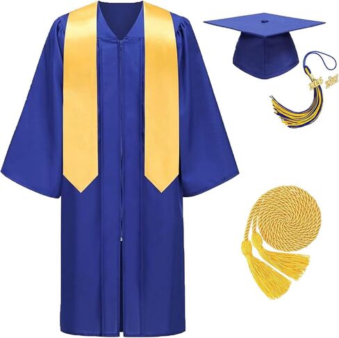 Unisex Adults Matte Graduation Gown and Cap 2026 2027 Set with Tassel for High School College Bachelor in Saudi Arabia