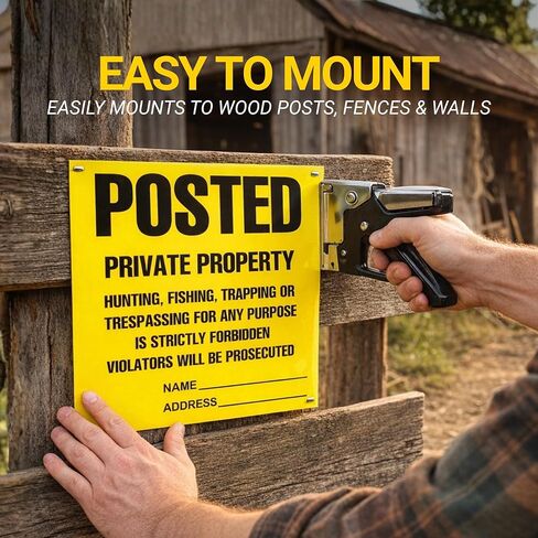 لافتات منشورة ممنوع التعدي على ممتلكات الغير ولا علامات صيد، (100 حزمة) لافتات منشورة ممنوع الصيد أو علامات التعدي على ممتلكات الغير، شديدة التحمل، مقاومة للطقس، 11 بوصة × 11 بوصة لافتات منشورة باللون الأصفر in Kuwait