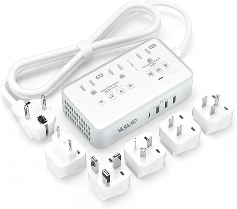 محول الطاقة الدولي 100-240V إلى 110 فولت محول الجهد 2000W كحد أقصى مع شحن USB 4 منافذ ، النوع A/B/C/E/G/I العالمي محول سفر عالمي لأوروبا والمملكة المتحدة ، الصين ، أستراليا ، اليابان ، أفريقيا ، نحن in Kuwait