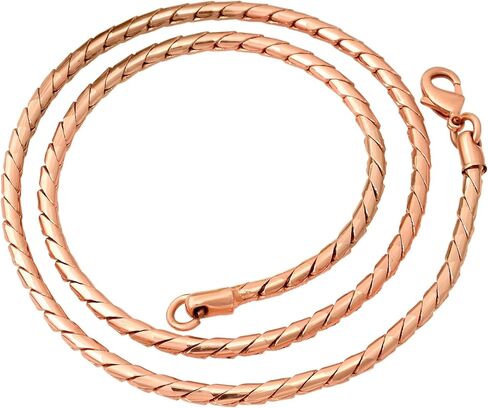 Pure Copper Herringbone Chain Necklace | Rose Gold Tone Unisex Jewelry for Men & Women | Healing & Wellness Benefits | Gift for Mother, Wife, or Him on Christmas & Valentine’s Day in Saudi Arabia