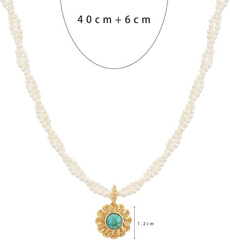 Pearl Necklaces for Women Dainty Gold Baroque Beaded Pearl Choker Pendant Necklace Beach Jewelry Bride Bridesmaid Gifts for Wedding Birthday Anniversary in Kuwait