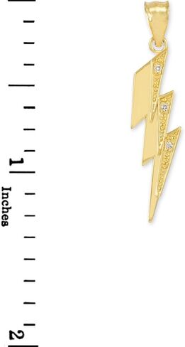 Trendy Necklaces High Polish 14k Yellow Gold Diamond Lightning Bolt Charm Pendant in Kuwait
