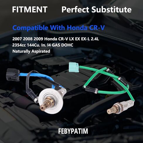 2 قطعة مستشعر الأكسجين O2 234-9062 234-4359 المنبع والمصب متوافق مع 2007 2008 2009 Honda CR-V LX EX EX-L 2.4L L4 2354cc، استبدال # 234-9062 234-4359 36531-RZA-003 36532-RZA-004 in Saudi Arabia
