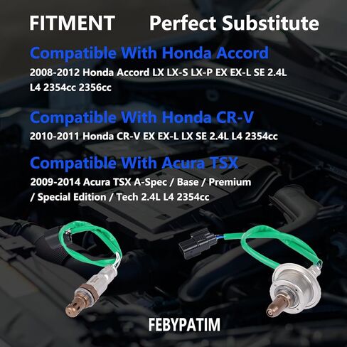 2Pcs 234-9091 234-4462 Oxygen O2 Sensor Upstream Downstream Compatible with 2008-2012 Honda Accord LX LX-S LX-P EX EX-L SE, 2010-2011 Honda CR-V, 2009-2014 Acura TSX,2.4L L4,Replace# 234-9091 234-4462 in Saudi Arabia