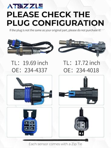 O2 Oxygen Sensor 234-4018 234-4112 234-4337 Upstream and Downstream Fit for 2007 Chevy/Chevrolet Avalanche Silverado 1500 Suburban Tahoe, GMC Sierra 1500 Yukon, Cadillac Escalade, 4PCS in Kuwait