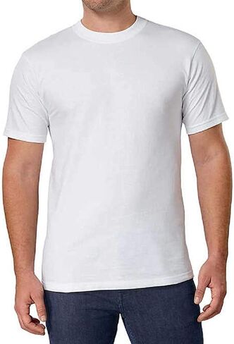 Kirkland Signature Mens Crew Round Neck Undershirt Tee White in Saudi Arabia