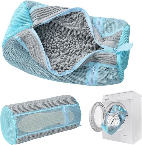 Shoe Washing Machine Bag, 2PCS Reusable Shoe Bag for Washing Machine, 360° Deep Cleaning Shoe Washing Bag for Sneakers, Laundry Shoe Bag for Washer & Dryer, Fits All Shoe Types (grey) in Kuwait