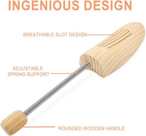 Shoe Trees for Men - Adjustable Wood Shoe Trees With Spring,Wooden Shoes Tree For Men &Women in Kuwait